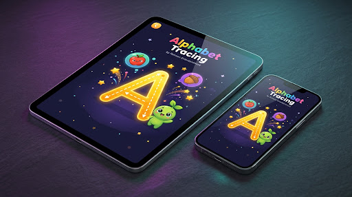Alphabet Tracing 3D device mockup render